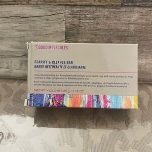 Good Molecules Clarify & Cleanse Bar Salicylic Acid Kaolin Clay 3.15oz NEW